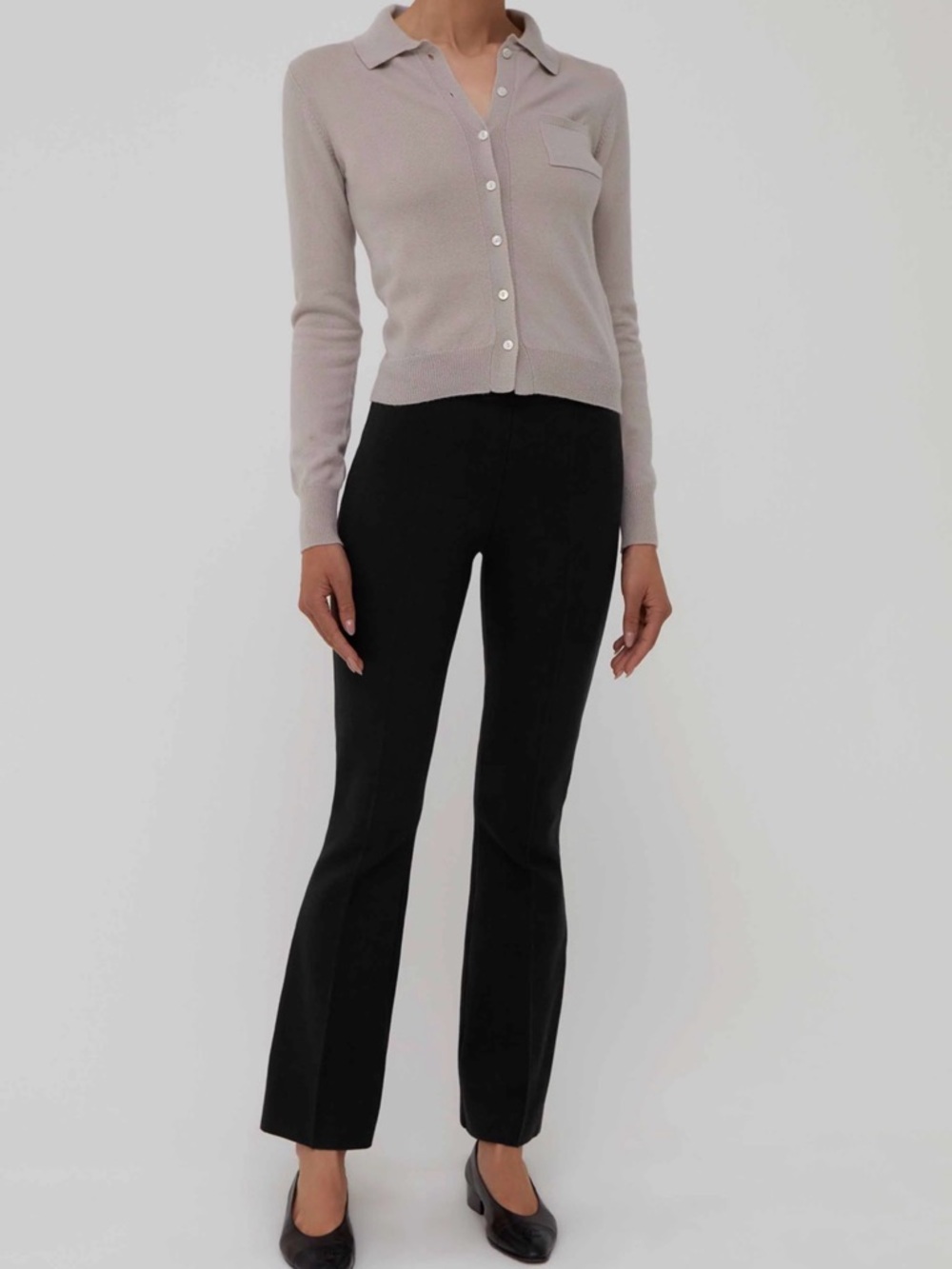 Light Taupe Button-Front Collared Cardigan - Women